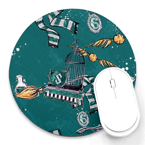 Slytherin Pattern Round Mousepads from ArtsNow.com Front