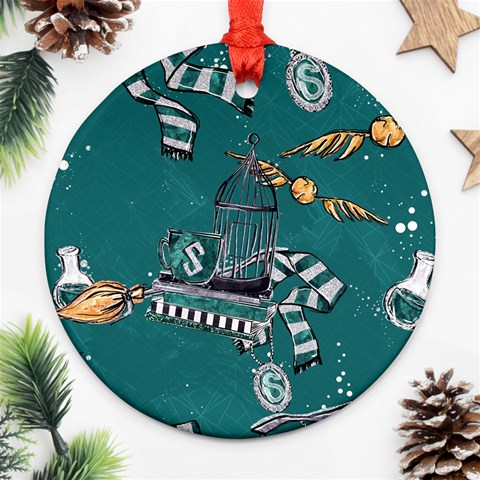 Slytherin Pattern Ornament (Round) from ArtsNow.com Front
