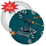 Slytherin Pattern 3  Buttons (10 pack) 