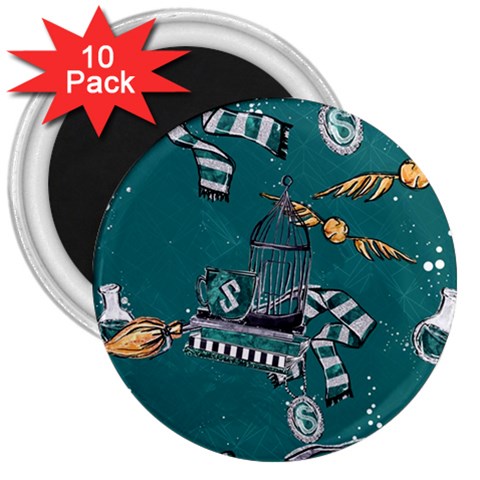 Slytherin Pattern 3  Magnets (10 pack)  from ArtsNow.com Front