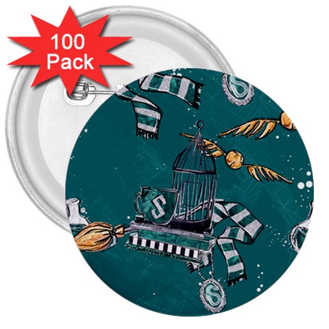 Slytherin Pattern 3  Buttons (100 pack)  from ArtsNow.com Front