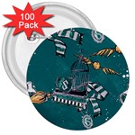 Slytherin Pattern 3  Buttons (100 pack) 