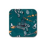 Slytherin Pattern Rubber Square Coaster (4 pack) 