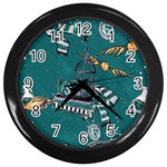 Slytherin Pattern Wall Clock (Black)