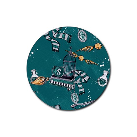 Slytherin Pattern Rubber Coaster (Round)  from ArtsNow.com Front