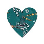 Slytherin Pattern Heart Magnet