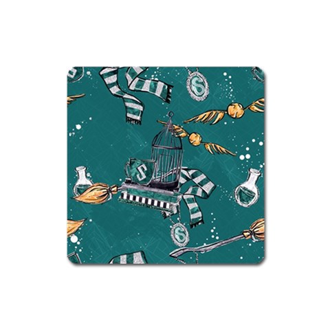 Slytherin Pattern Square Magnet from ArtsNow.com Front