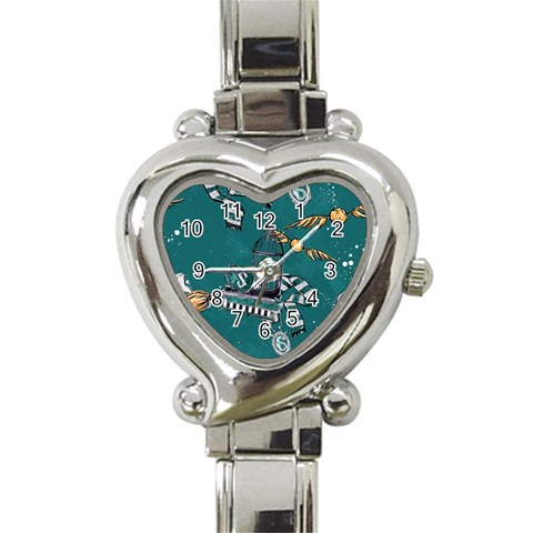 Slytherin Pattern Heart Italian Charm Watch from ArtsNow.com Front