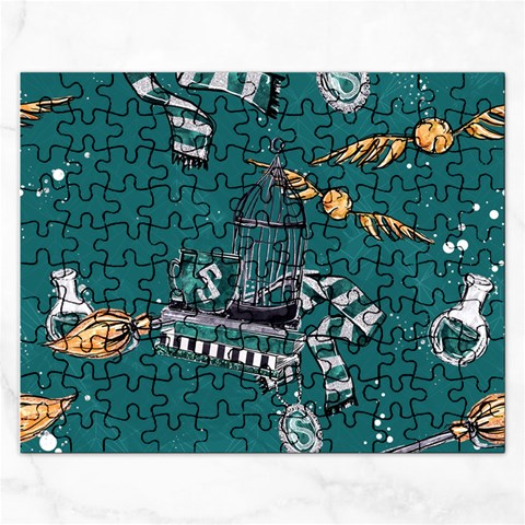 Slytherin Pattern Rectangular Jigsaw Puzzl from ArtsNow.com Front