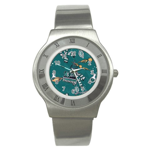 Slytherin Pattern Stainless Steel Watch from ArtsNow.com Front