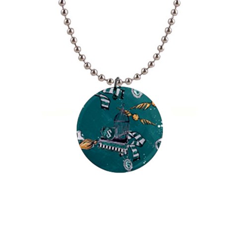 Slytherin Pattern 1  Button Necklace from ArtsNow.com Front