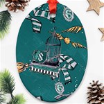 Slytherin Pattern Oval Ornament (Two Sides)