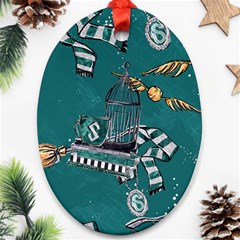 Slytherin Pattern Oval Ornament (Two Sides) from ArtsNow.com Back