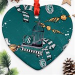 Slytherin Pattern Heart Ornament (Two Sides)