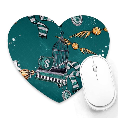Slytherin Pattern Heart Mousepads from ArtsNow.com Front