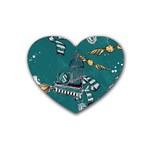 Slytherin Pattern Rubber Coaster (Heart) 