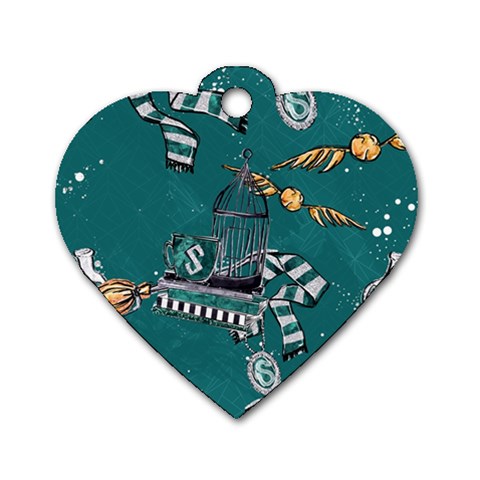 Slytherin Pattern Dog Tag Heart (One Side) from ArtsNow.com Front