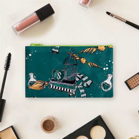 Slytherin Pattern Cosmetic Bag (Small) from ArtsNow.com Front
