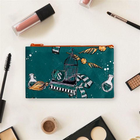 Slytherin Pattern Cosmetic Bag (Small) from ArtsNow.com Front