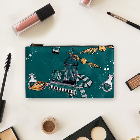 Slytherin Pattern Cosmetic Bag (Small) from ArtsNow.com Front