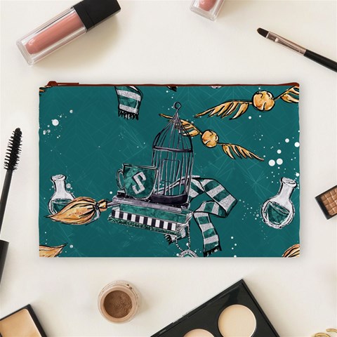 Slytherin Pattern Cosmetic Bag (Large) from ArtsNow.com Front