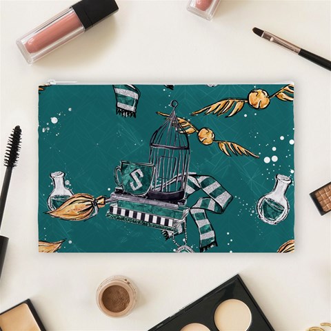 Slytherin Pattern Cosmetic Bag (Large) from ArtsNow.com Front