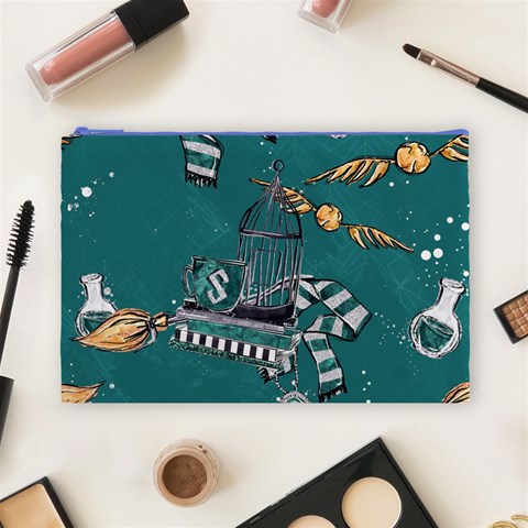 Slytherin Pattern Cosmetic Bag (Large) from ArtsNow.com Front