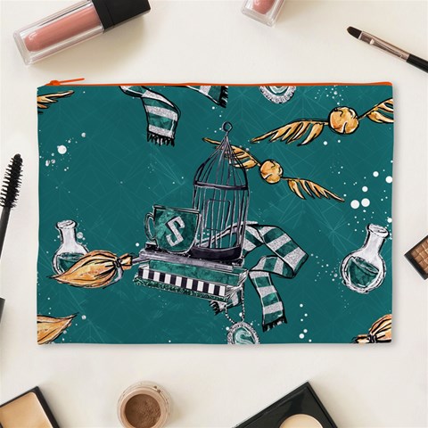 Slytherin Pattern Cosmetic Bag (XL) from ArtsNow.com Front