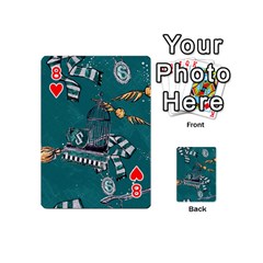 Slytherin Pattern Playing Cards 54 Designs (Mini) from ArtsNow.com Front - Heart8