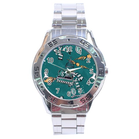 Slytherin Pattern Stainless Steel Analogue Watch from ArtsNow.com Front