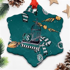 Slytherin Pattern Snowflake Ornament (Two Sides) from ArtsNow.com Front
