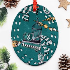 Slytherin Pattern Oval Filigree Ornament (Two Sides) from ArtsNow.com Front