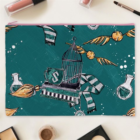 Slytherin Pattern Cosmetic Bag (XXXL) from ArtsNow.com Front