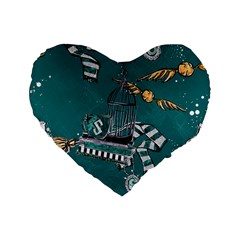 Slytherin Pattern Standard 16  Premium Heart Shape Cushions from ArtsNow.com Front