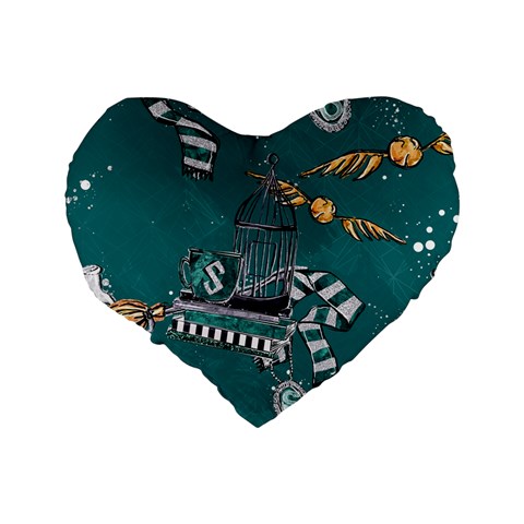 Slytherin Pattern Standard 16  Premium Heart Shape Cushions from ArtsNow.com Back