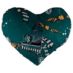 Slytherin Pattern Large 19  Premium Heart Shape Cushions