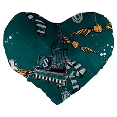 Slytherin Pattern Large 19  Premium Heart Shape Cushions from ArtsNow.com Back
