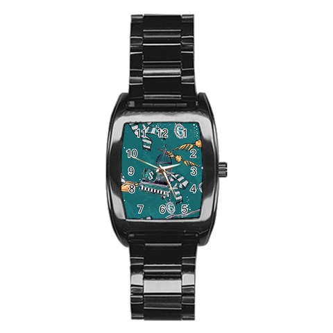 Slytherin Pattern Stainless Steel Barrel Watch from ArtsNow.com Front
