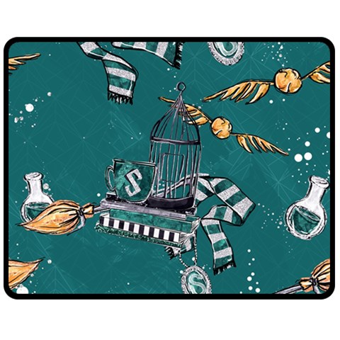 Slytherin Pattern Double Sided Fleece Blanket (Medium)  from ArtsNow.com 58.8 x47.4  Blanket Front
