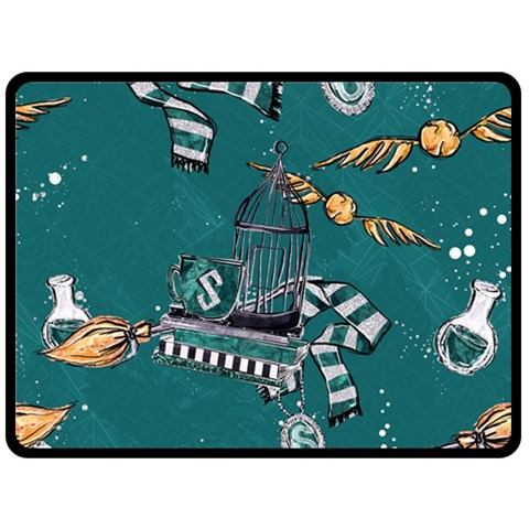 Slytherin Pattern Double Sided Fleece Blanket (Large)  from ArtsNow.com 80 x60  Blanket Front