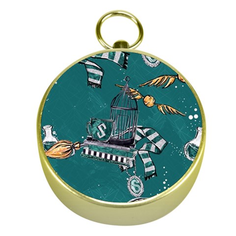 Slytherin Pattern Gold Compasses from ArtsNow.com Front