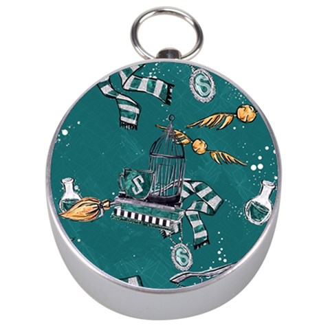 Slytherin Pattern Silver Compasses from ArtsNow.com Front