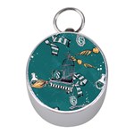 Slytherin Pattern Mini Silver Compasses