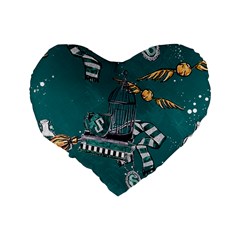 Slytherin Pattern Standard 16  Premium Flano Heart Shape Cushions from ArtsNow.com Back