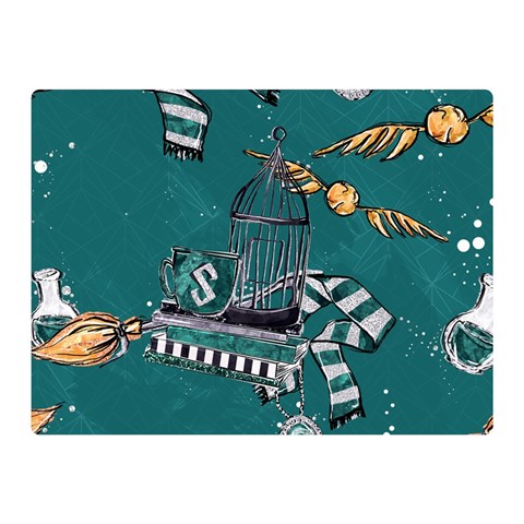 Slytherin Pattern Double Sided Flano Blanket (Mini)  from ArtsNow.com 35 x27  Blanket Back