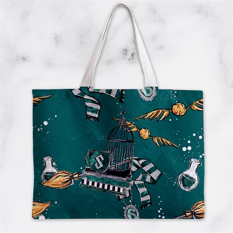 Slytherin Pattern Zipper Mini Tote Bag from ArtsNow.com Front