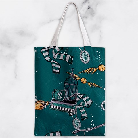 Slytherin Pattern Zipper Classic Tote Bag from ArtsNow.com Front