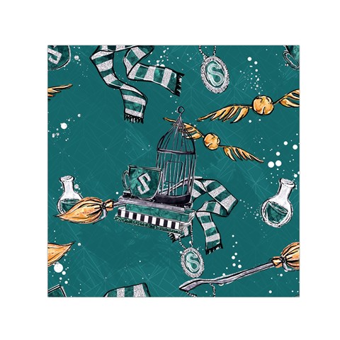 Slytherin Pattern Small Satin Scarf (Square) from ArtsNow.com Front