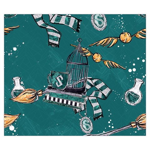 Slytherin Pattern Zipper Large Tote Bag from ArtsNow.com Front