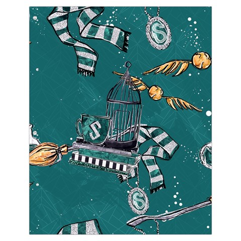 Slytherin Pattern Drawstring Pouch (XL) from ArtsNow.com Front
